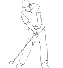 Line Art Golfer