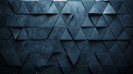 Obraz premium This image presents a visually striking geometric pattern with an interplay of shadows and angular forms in monochromatic blue tones