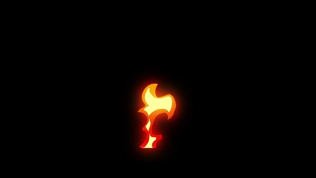 2d FX FIRE Elements. Alpha channel included. Animation on a black background. 4K video. High resolution video.