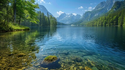 Beautiful lake scenery, nature wallpaper
