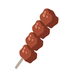 Satay or satti icon design, grilled meat vector illustration
