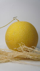 One greeniegal melon isolated on a white background
