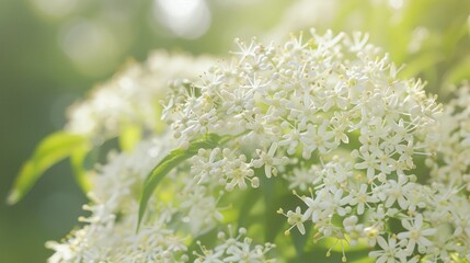 Fototapeta premium The delicate elderberry flower stands out as a symbol of grace and beauty