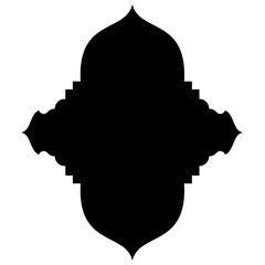 Elegant Visual Illustrations: Iconic Label Emblem Shapes in Turkish, Iranian, Arabic Styles for Eid Banners Label Emblem Shape Glyph Pictogram symbol visual illustration