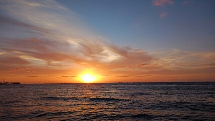 sunset over the sea