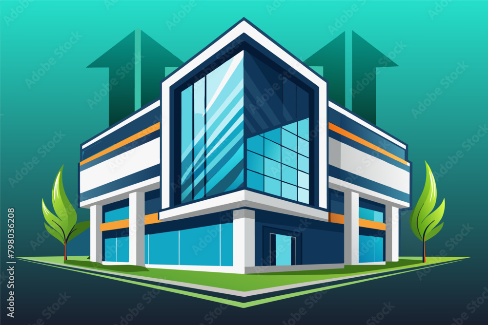 Aufkleber logo mockup incorporated into the architecture of a modern building
