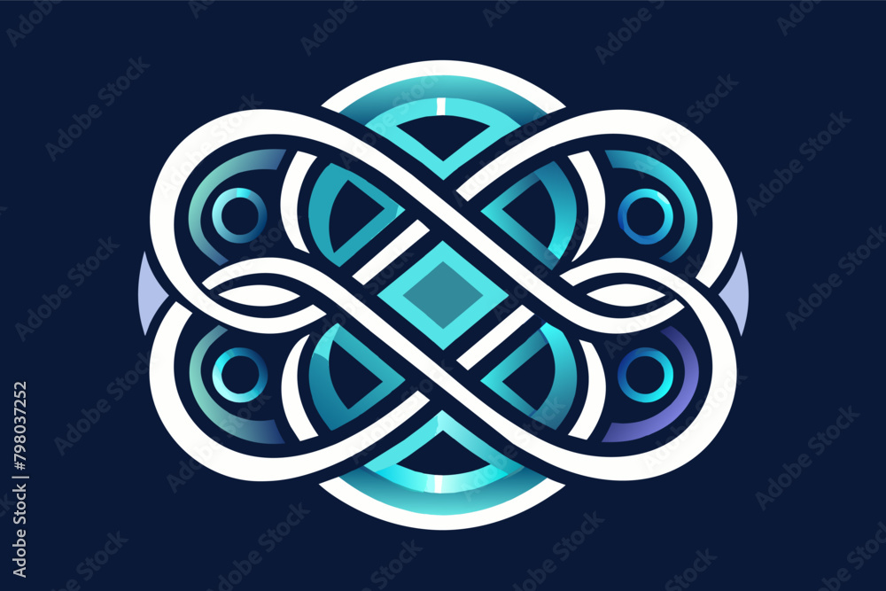 Poster abstract logo inspired by fractal patterns, showcasing infinite detail and intricate beauty