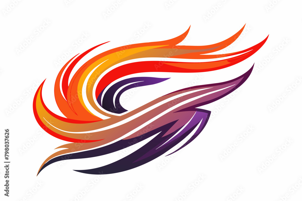 Poster abstract logo reminiscent of a brushstroke, capturing the essence of artistic expression and fluidit