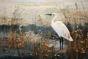 Bird in Marsh animal heron land.