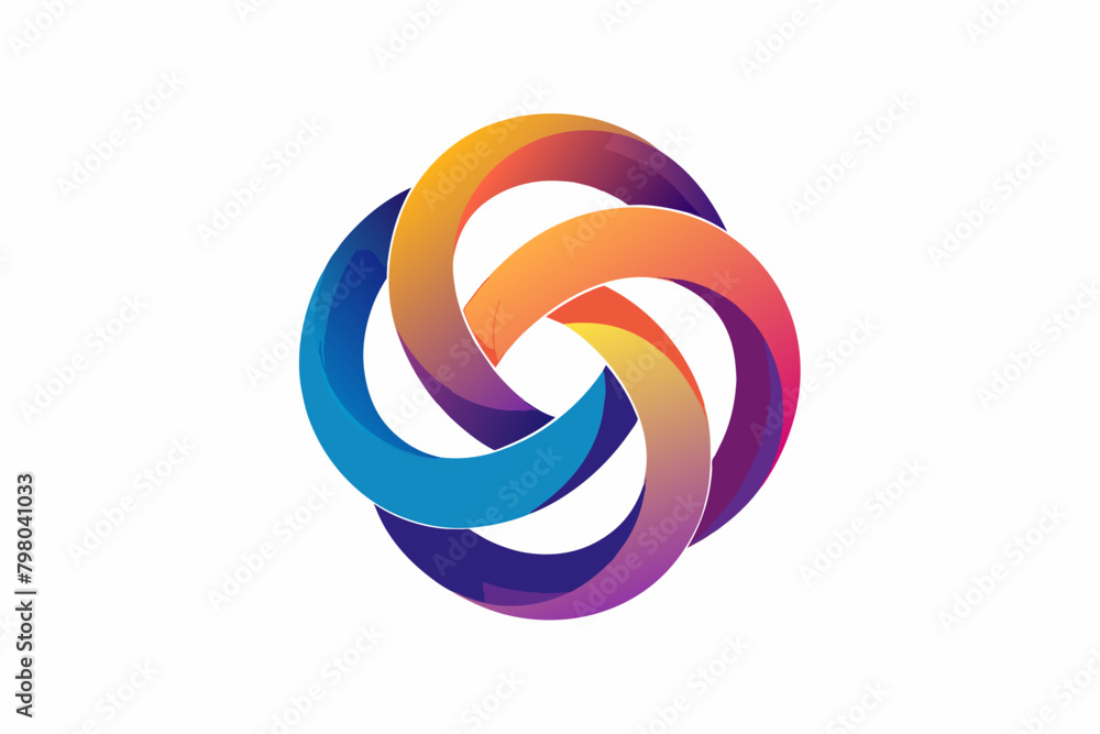 Aufkleber abstract logo formed by overlapping circles in a gradient that evokes a sense of growth and transfor