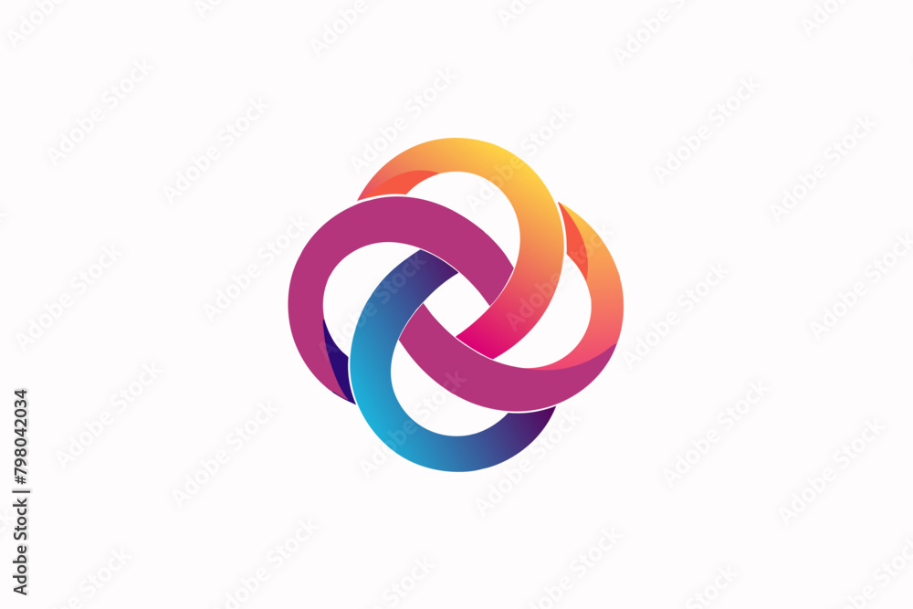 Poster abstract logo formed by overlapping circles in a gradient that evokes a sense of growth and transfor