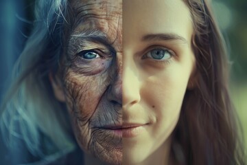 Representation management in age contrasts skincare secrets through photographs, enhancing skin divisions and therapeutic stages in aging care.