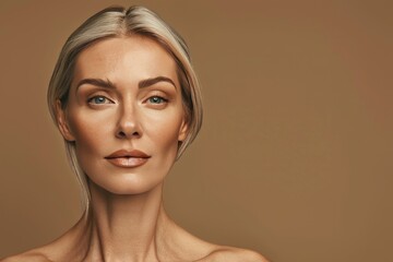 Effects of aging contrast age with skin maintenance discussions, highlighting facial gracefulness and visual agelessness in natural aging contexts.