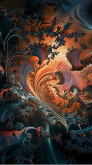 Intricate fractal pattern resembling a digital forest or coral reef