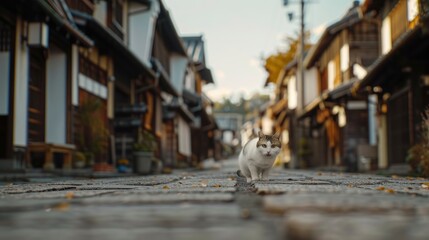 Fototapeta premium With a touch of silliness and absurdity, a comic art scene unfolds as thousands of cats 