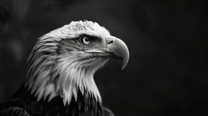 Obraz premium Majestic eagle captured in black and white, suitable for various projects
