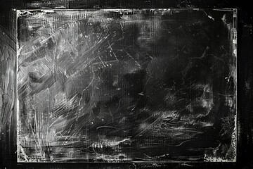 Vintage Film Texture: Black Background with Distressed White Border