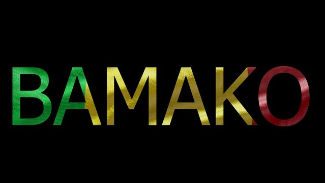 Bamako Name on Transparent Background. Waving Flag