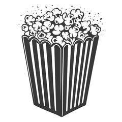 Silhouette popcorn in the box black color only full