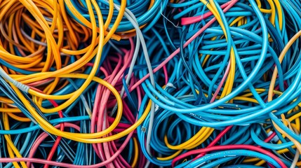 A bunch of tangled wires in a pile