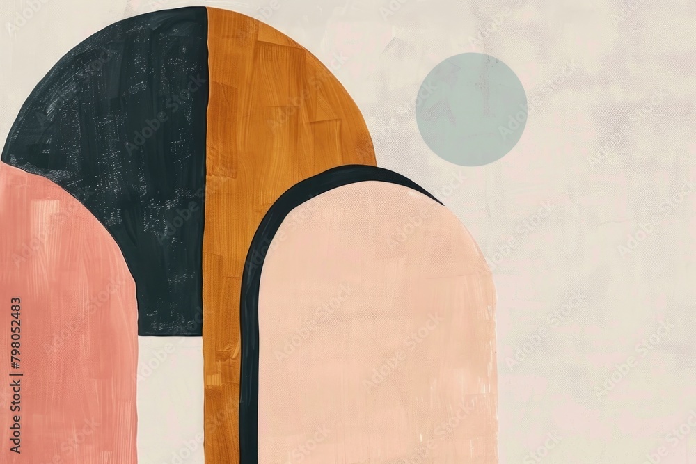 Aufkleber Abstract painting with three shapes, suitable for design projects