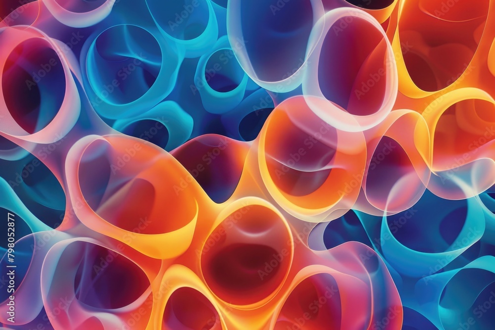 Poster A close-up of a bunch of different colored circles. Suitable for various design projects