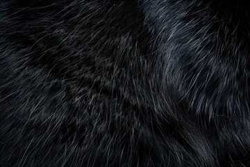Close up of a black cat's fur, perfect for animal lovers