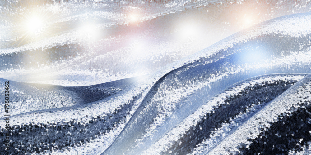 Canvas Prints abstract sparkling silver glitter wave background
