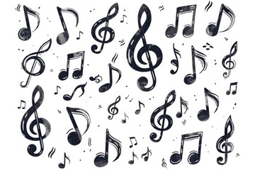 Musical notes on a plain white background, suitable for music-related projects