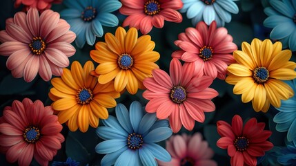 Beautiful wallpapers of colorful flowers painted