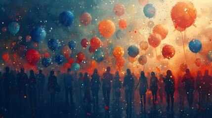 Vibrant Photomanipulation of a Event Page with Celebratory Symbols and Folk Art Storytelling
