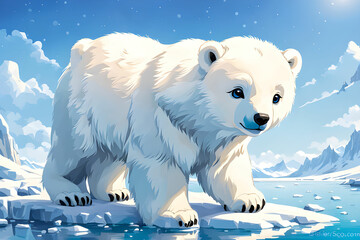 Cute polar bear,Generative AI