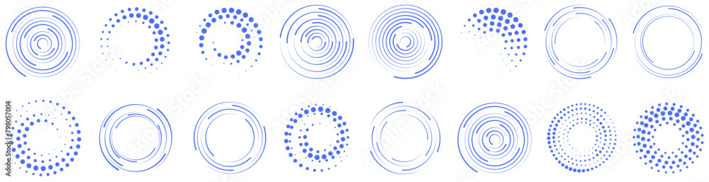 Poster png, set of colorful circle isolated on transparent background. circular colored lines. corporate, m