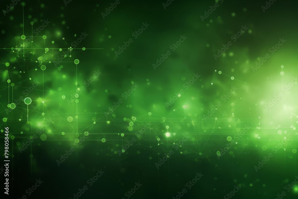 Poster create a dark green background with glowing green and white circuit board pattern.