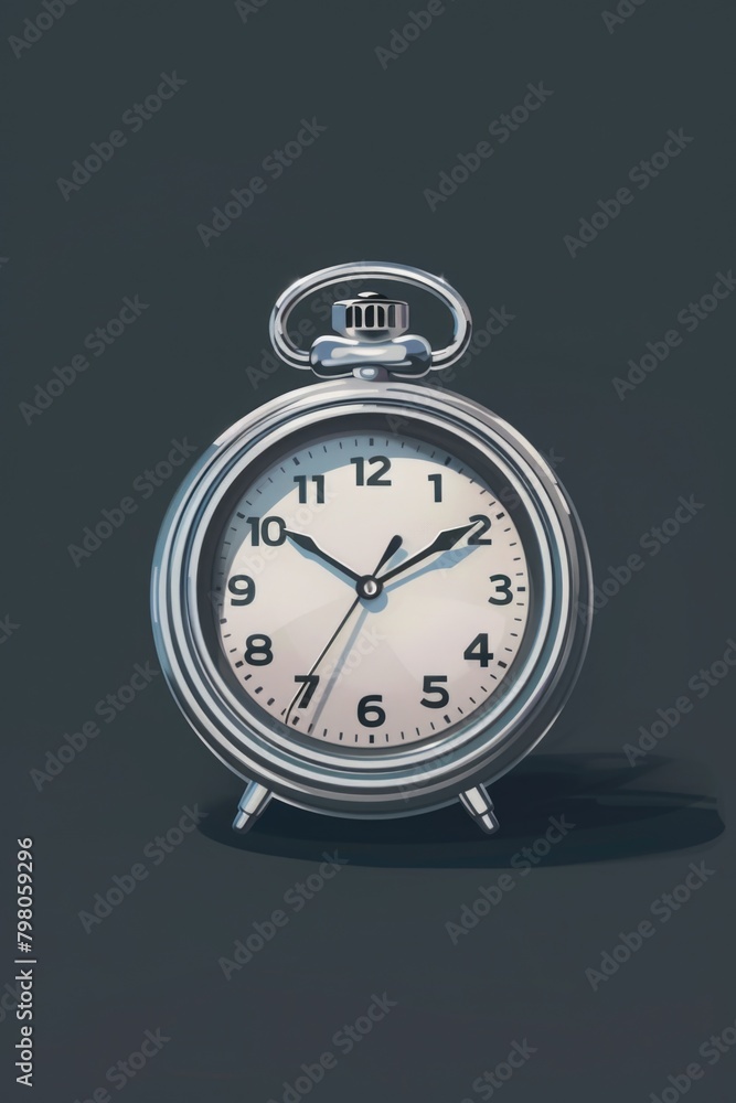 Aufkleber a silver alarm clock placed on a table. ideal for time management concepts