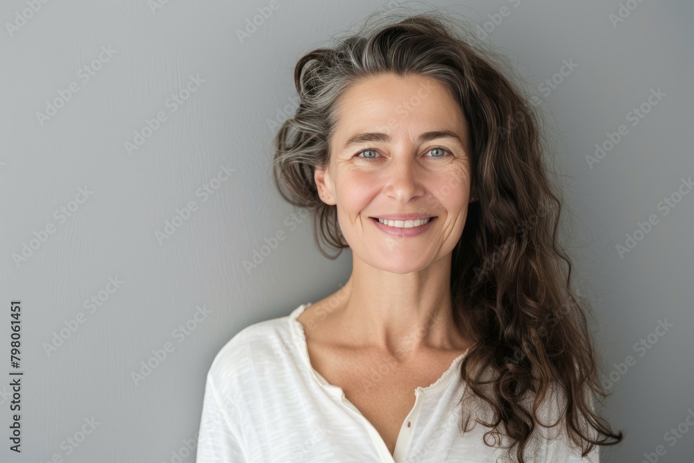 Poster anti-aging and generational contrast visualized in half-portraits showing aging processes alongside 