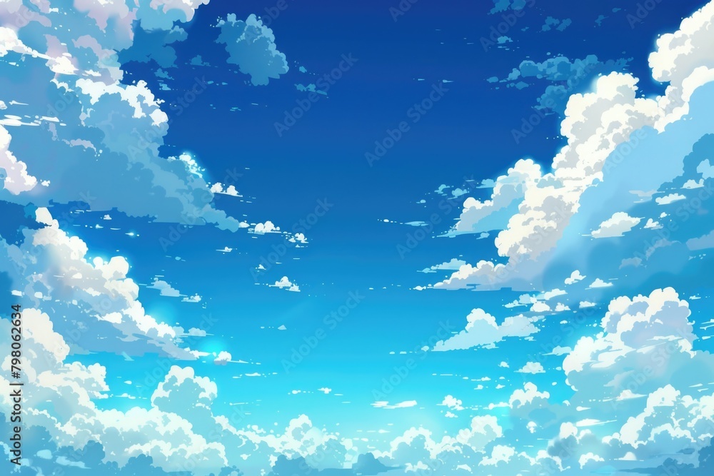 Poster A picture of a sky with clouds in the background. Suitable for various design projects