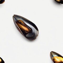 Fresh mussels on a clean white background. Ideal for seafood industry promotions