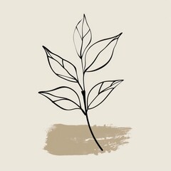 Coffee branch sketch drawing plant.