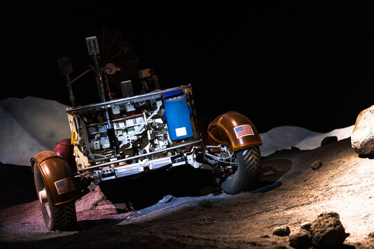 mars rover people mover diorama, johnson space center, houston, texas
