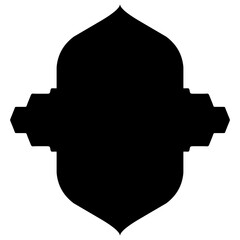 Islamic Label Emblem Shape Glyph Pictogram symbol visual illustration Classic Label and Emblem Icons: Turkish, Iranian, Arabic Glyphs for Exclusive Ramadan & Eid Banner Designs