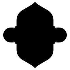 Islamic Label Emblem Shape Glyph Pictogram symbol visual illustration Classic Label and Emblem Icons: Turkish, Iranian, Arabic Glyphs for Exclusive Ramadan & Eid Banner Designs