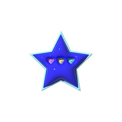 Obraz premium 3D Inflated Blue star isolated on white background