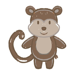 Wombat character drawing. Cute cartoon vector illustration for kids.