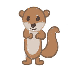 Obraz premium Hand drawn of colorful cute meerkat vector illustration