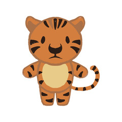 Hand drawn of colorful little tiger or lion vector illustration