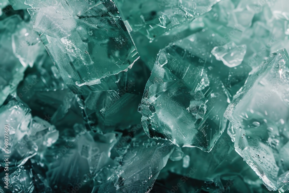 Poster A pile of ice cubes stacked on top of each other. Suitable for various uses
