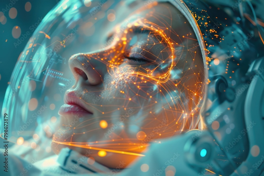 Aufkleber a detailed view of a person wearing a space suit. suitable for science and technology concepts
