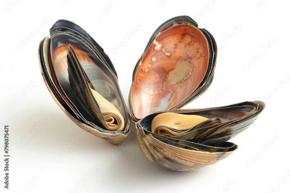 Poster Detailed shot of a clam shell, suitable for various design projects