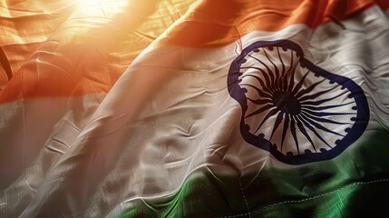 India country flag. Country independence day concept. Generative AI technology.